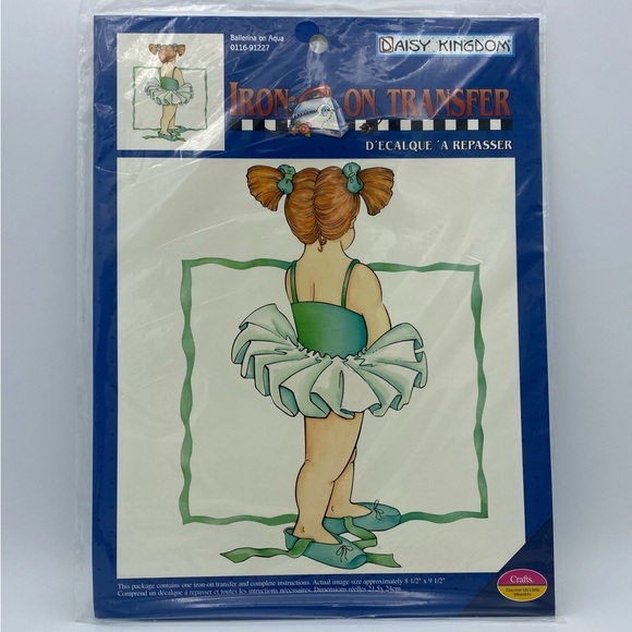 Daisy Kingdom Iron On Transfer Images 2001 Three Ballerinas Purple Pink Aqua Set - Picture 4 of 9